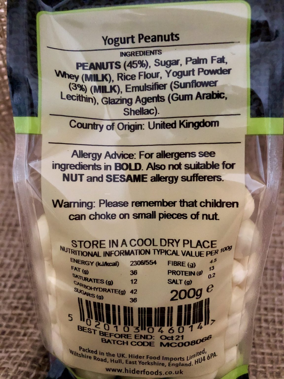 Yoghurt peanuts 200g eedandsonltd